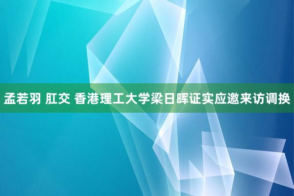 孟若羽 肛交 香港理工大学梁日晖证实应邀来访调换